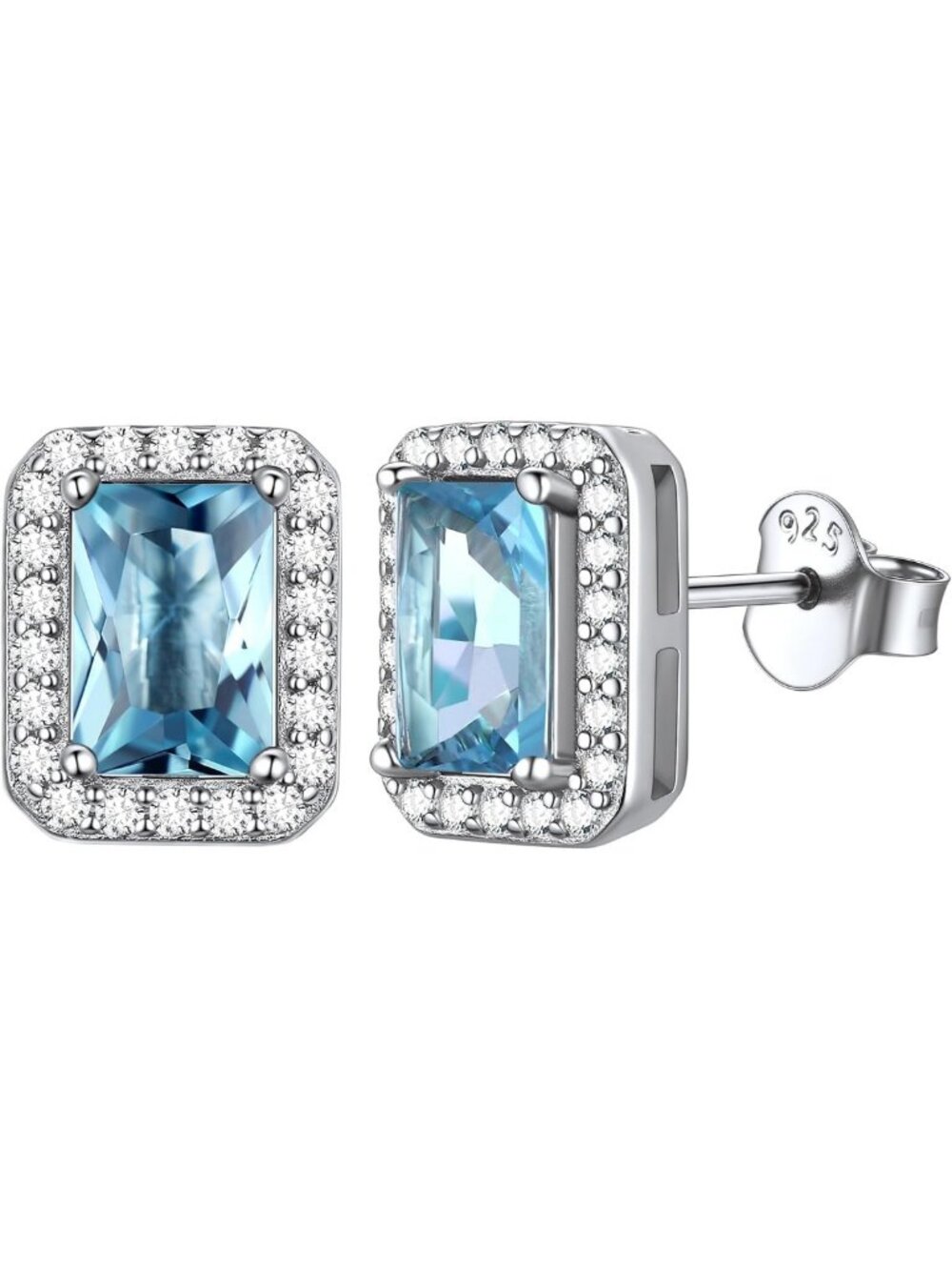 Elegant Birthstone Stud Earrings for Women | 925 Sterling Silver Gemstone